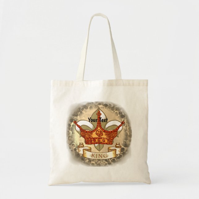 King Dad Banner Crown Tote Bag (Front)