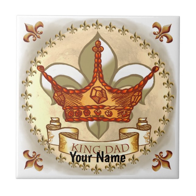 King Dad Royal Crown   Tile (Front)