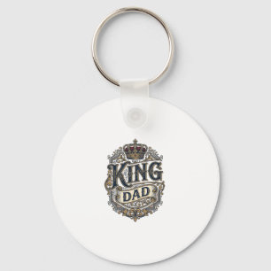 King Dad Vintage Engraving Father's Day Shirt_1 Keychain