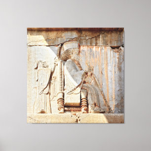 King Darius I. Bas-relief, Persepolis, Iran Canvas Print