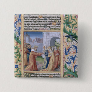 King David coveting Bathsheba 2 Inch Square Button