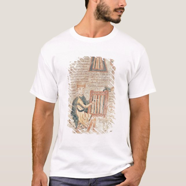 King David playing a psaltery from a psalter T-Shirt (Front)