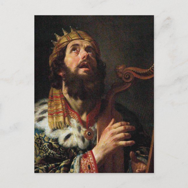 'King David Playing the Harp' Postcard (Front)