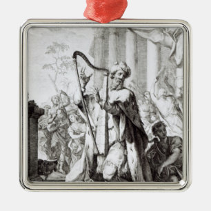 King David Playing the Lyre Metal Ornament