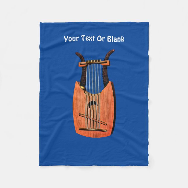 King David's Harp Fleece Blanket (Front)