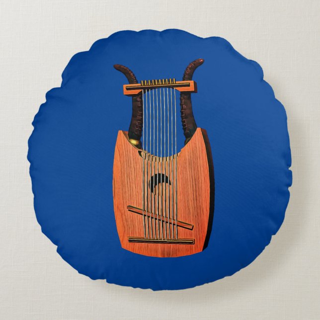 King David's Harp Round Pillow (Front)