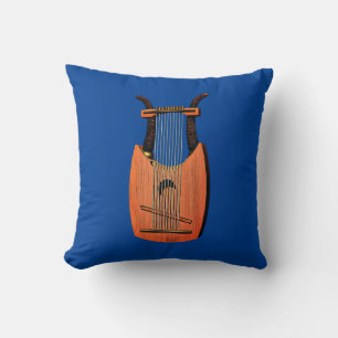 King David's Harp Throw Pillow