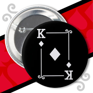 King Diamonds Card Costume Playing Cards King 2 Inch Round Button