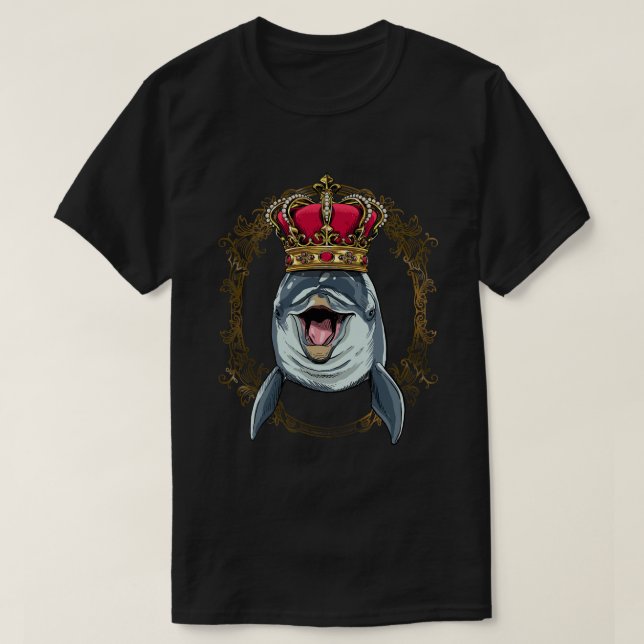 King Dolphin Wearing CrownQueen Dolphin Animal  T-Shirt (Design Front)