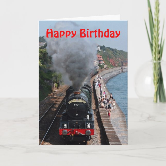 King Edward 1 Steam Engine Happy Birthday Card (Front)