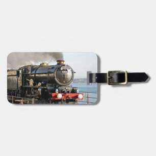King Edward 1 Vintage Steam Engine with monogram Luggage Tag