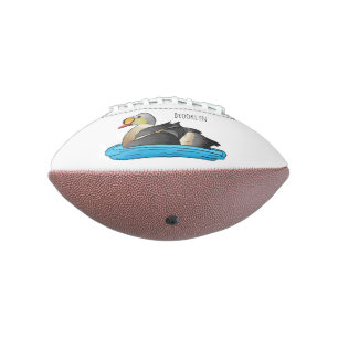 King eider bird cartoon illustration football