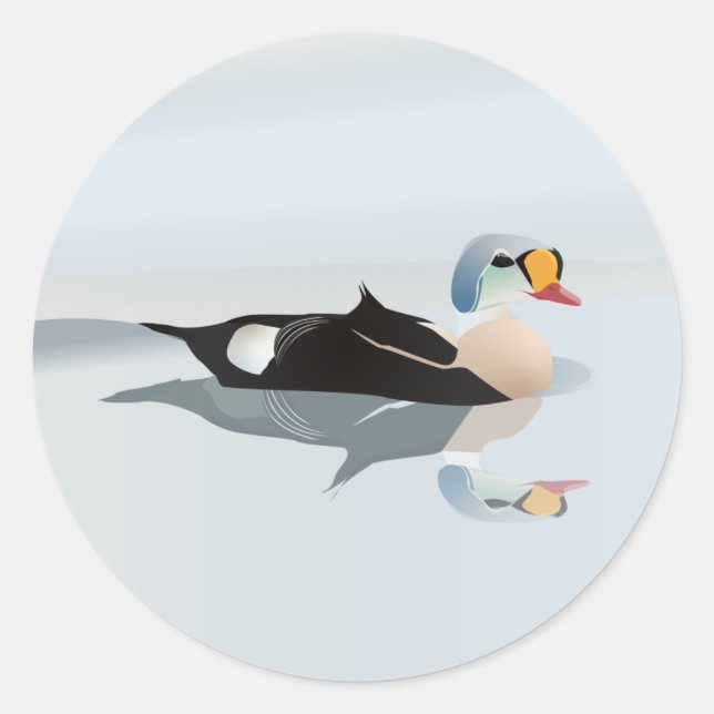 King Eider Duck Classic Round Sticker (Front)