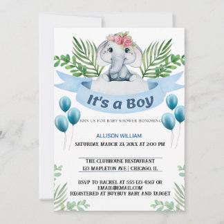 King Elephant Crown Prince Celebration Invitation