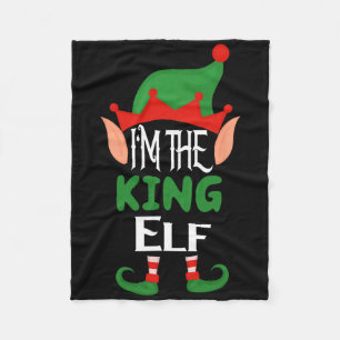 King Elf Costume Funny Matching Family Group Chris Fleece Blanket