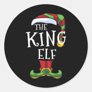 King Elf Family Matching Christmas Group Fun Classic Round Sticker