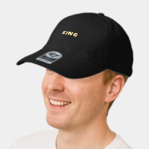 KING Embroidery Style and Handsome Black Color-Cap
