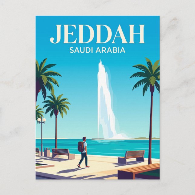 King Fahd's Fountain Saudi Arabia Postcard (Front)
