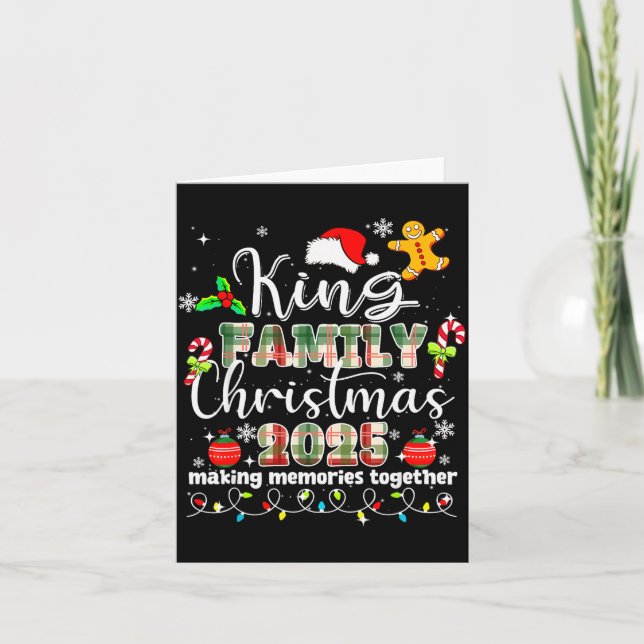 King Family Christmas 2025 Matching Santa Tee Xmas Card (Front)