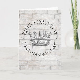King for a Day Crown with Name Father's Day Card