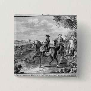 King Frederick II of Prussia  reviewing the 2 Inch Square Button