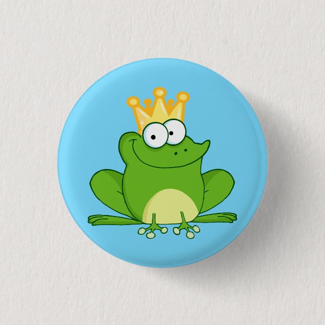 King Frog Cute Cartoon Animal 1 Inch Round Button (Front)