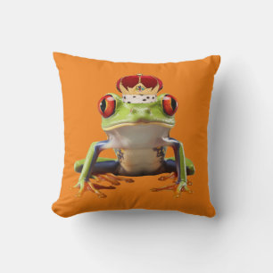 King Frog Throw Pillow