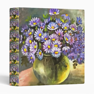 King George Asters In A Metallic Vase Binder