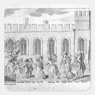 King George III and Queen Charlotte Square Sticker