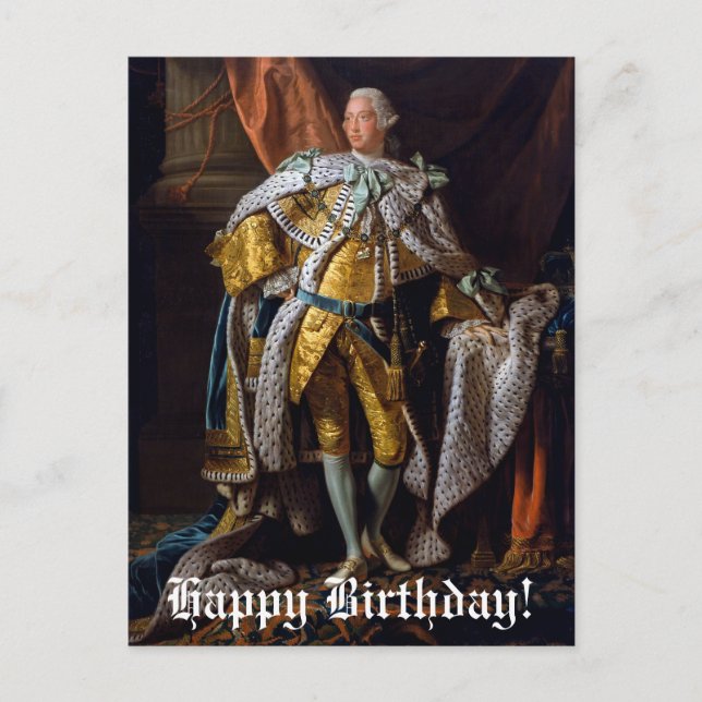 King George III by Allan Ramsay Happy birthday Postcard (Front)