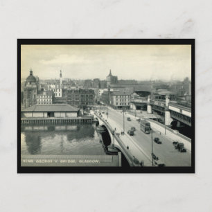 King George V Bridge, Glasgow, Scotland Vintage Postcard