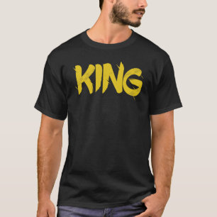 KING Golden Grunge Text T-Shirt - Distressed Gold