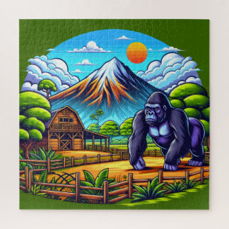 King Gorilla in Paradise Jigsaw Puzzle