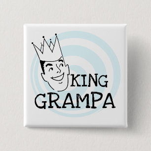 King Grampa T-shirts and Gifts 2 Inch Square Button