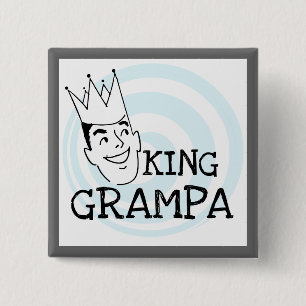 King Grampa T-shirts and Gifts 2 Inch Square Button