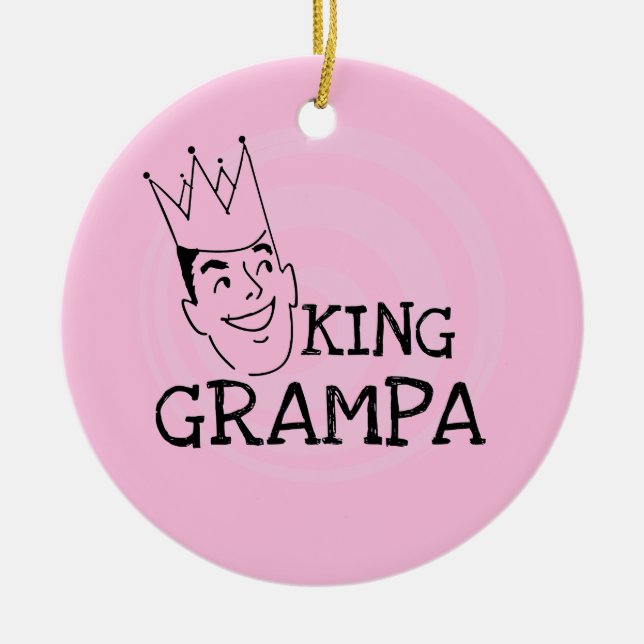 King Grampa T-shirts and Gifts Ceramic Ornament (Front)