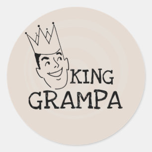 King Grampa T-shirts and Gifts Classic Round Sticker
