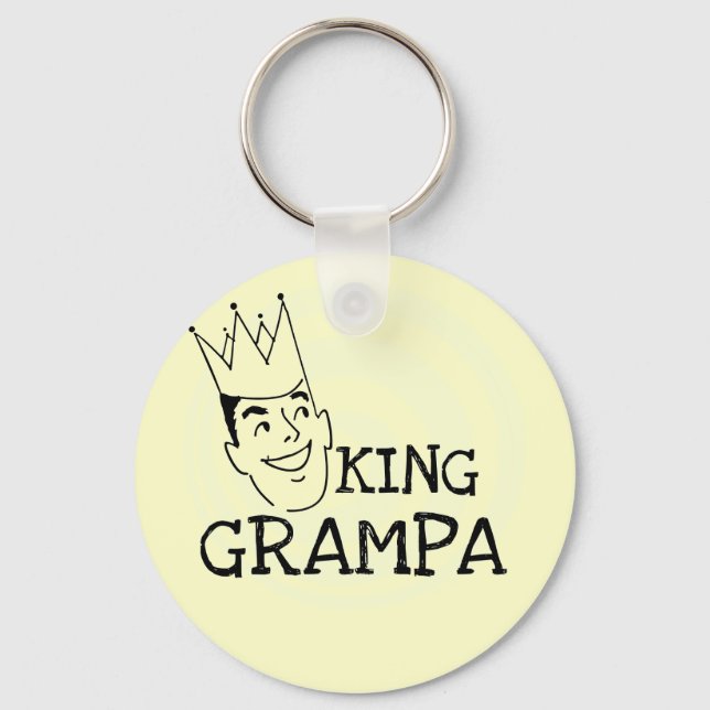 King Grampa T-shirts and Gifts Keychain (Front)