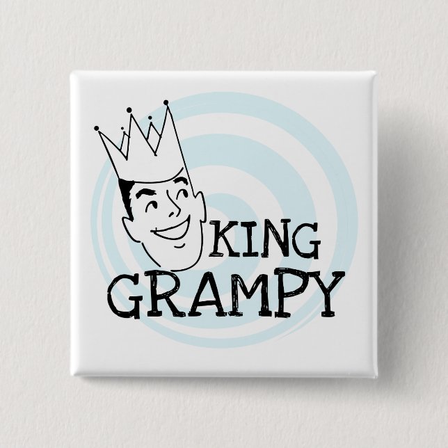 King Grampy Tshirts and Gifts 2 Inch Square Button (Front)