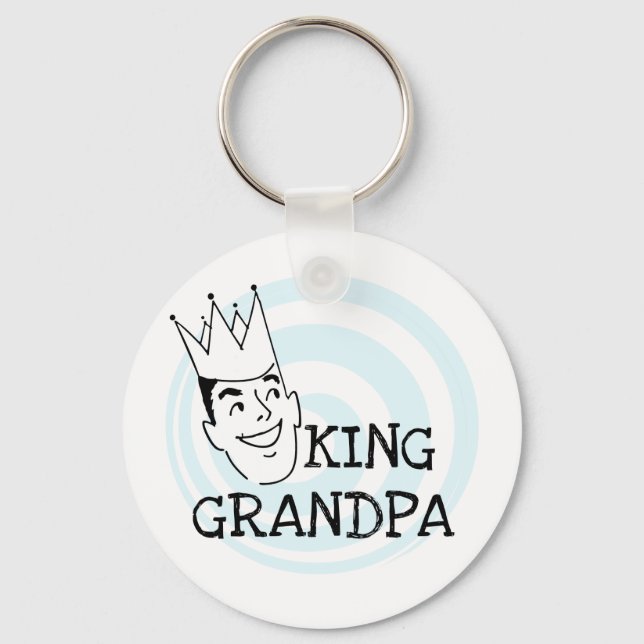 King Grandpa T-shirts and Gifts Keychain (Front)