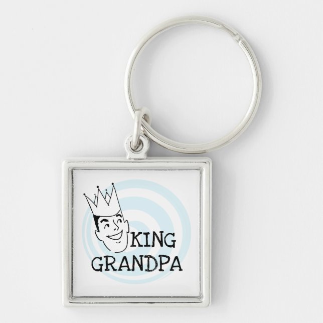 King Grandpa T-shirts and Gifts Keychain (Front)