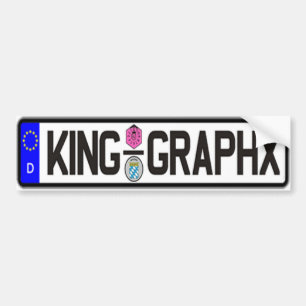 King Graphx Euro Plate Bumper Sticker