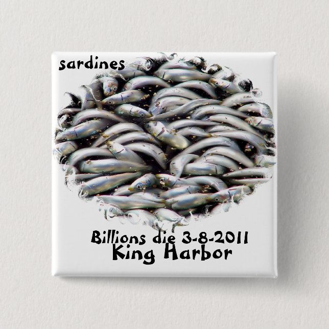 King Harbour-Sardines_ 2 Inch Square Button (Front)