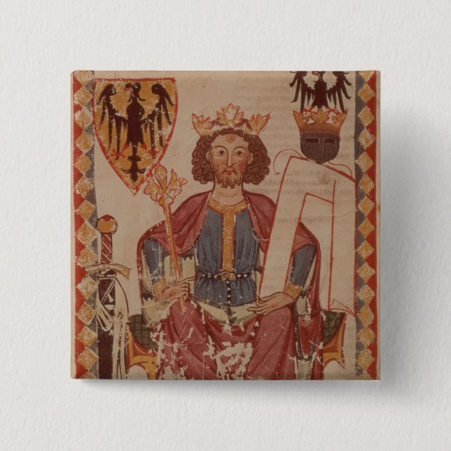 King Henry, illustration from the Manasse 2 Inch Square Button (Front)