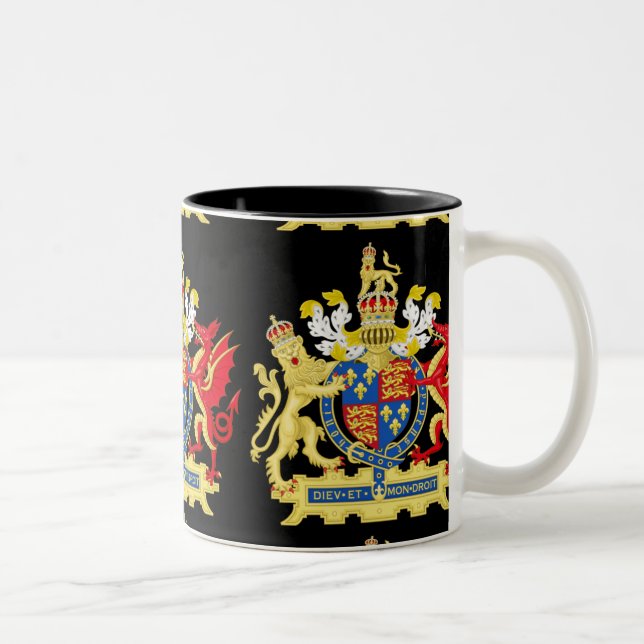 KING HENRY THE EIGHTH COAT OF ARMS Two-Tone COFFEE MUG (Right)