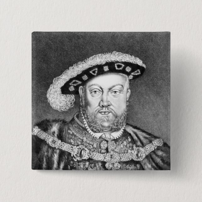 King Henry VIII  illustration 2 Inch Square Button (Front)