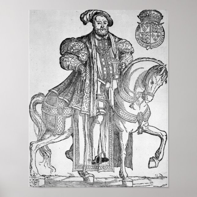 King Henry VIII on horseback Poster (Front)