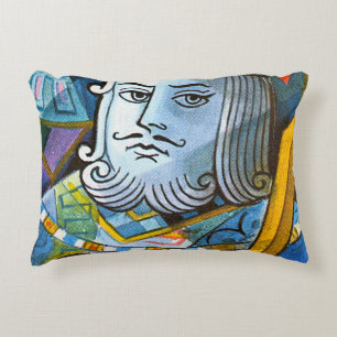 King Holding Sword stock illustration Accent Pillow