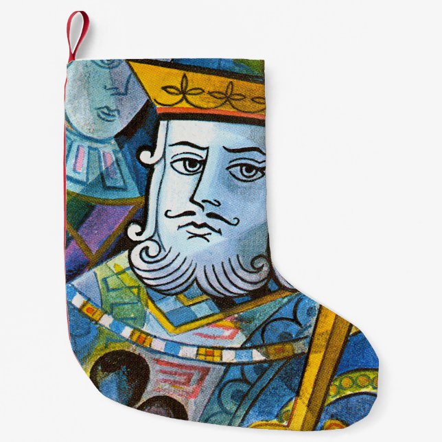 King Holding Sword stock illustration Small Christmas Stocking (Front)