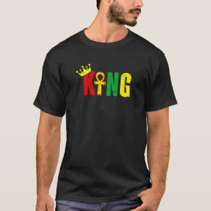 King Husband Man Egyptian Ankh Kemetic Funny Black T-Shirt
